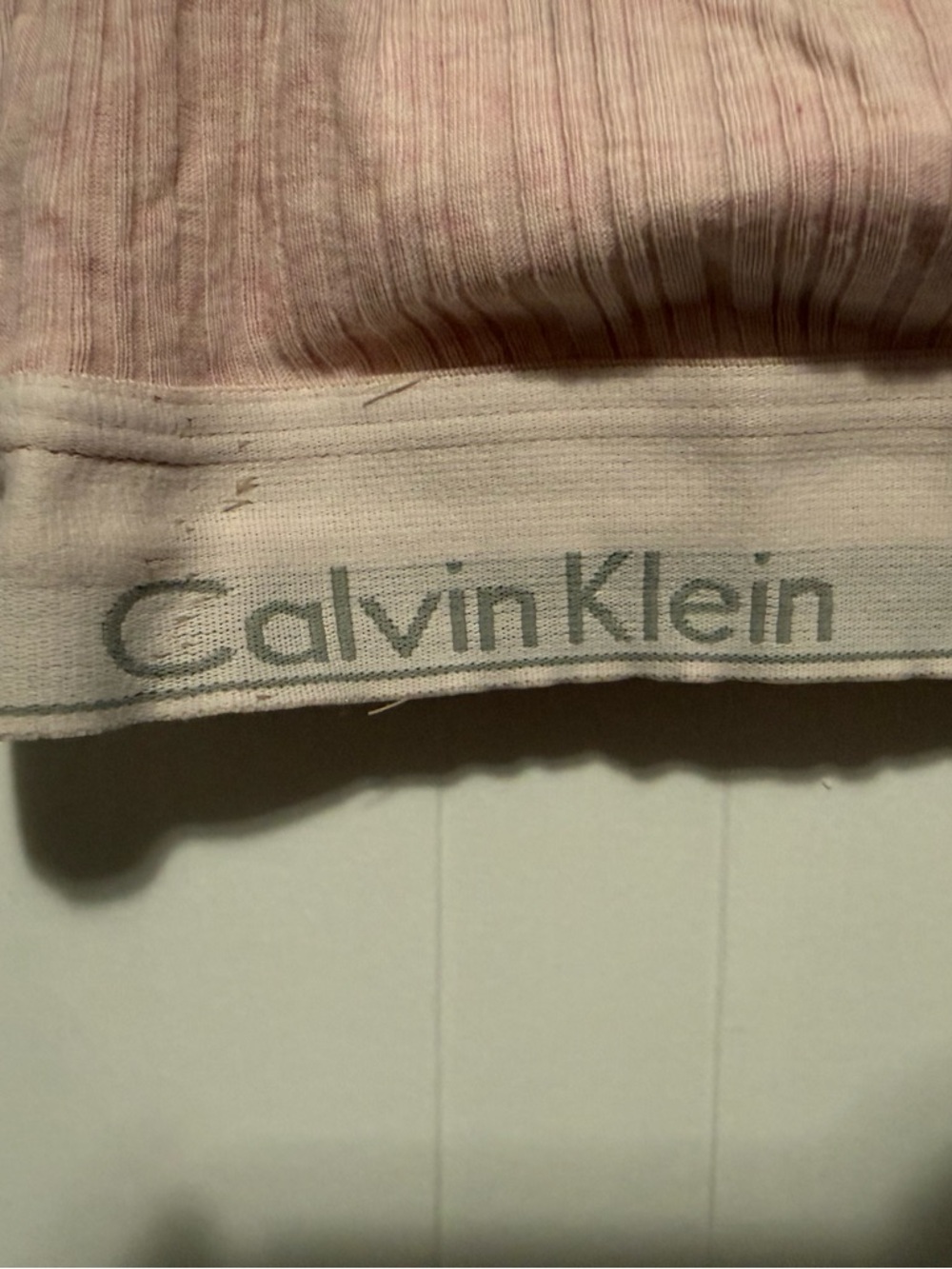Calvin Klein Pale Pink Ribbed Racerback Bralette - Picture 3 of 3